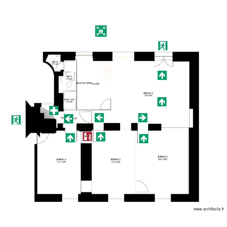 plan d'évacuation Edenmap. Plan de 0 pièce et 0 m2