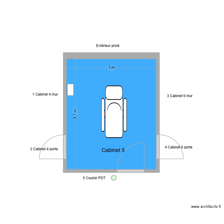 60710 Cabinet 5. Plan de 1 pièce et 11 m2