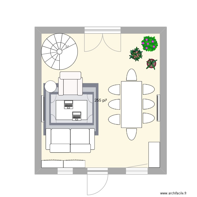 Extension. Plan de 1 pièce et 24 m2