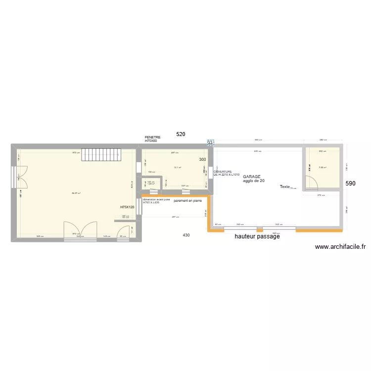 mesure extension. Plan de 