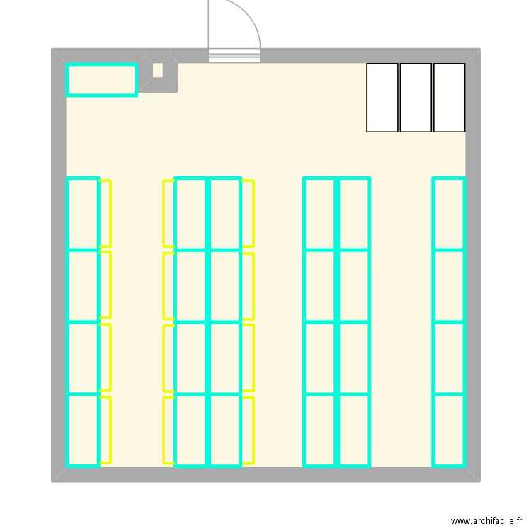 Espace Objet + rouleaux HF. Plan de 27 pièces et 68 m2
