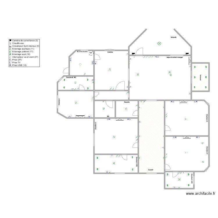 Projet BANKA - Final. Plan de 13 pièces et 190 m2