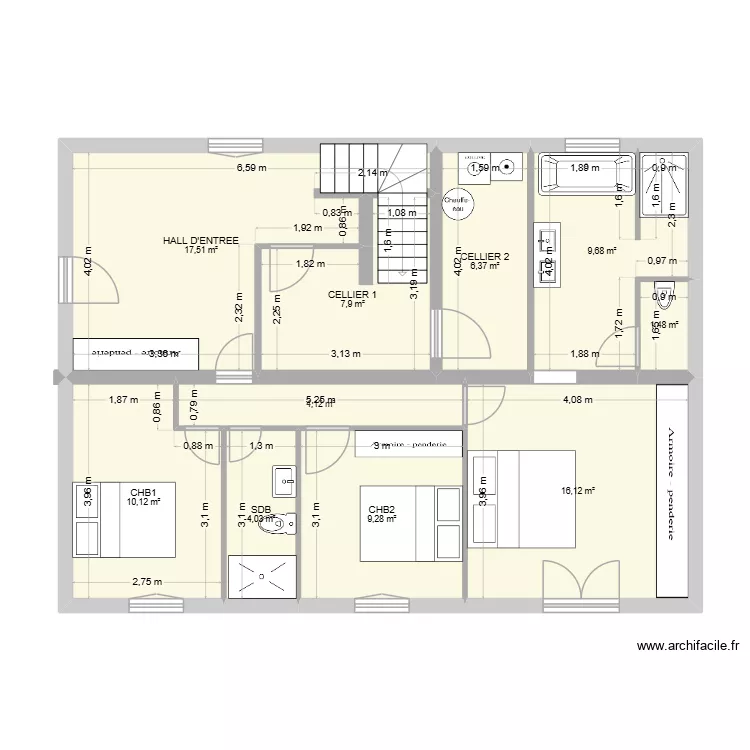 RDC Avant Travaux. Plan de 10 et 87 m² RDC Avant Travaux. Plan de 10 et 87 m²