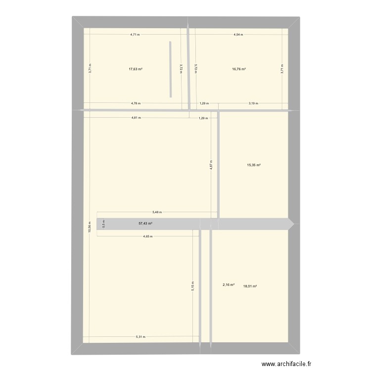Étage Matha. Plan de 6 pièces et 127 m2