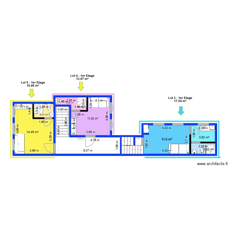 PELLART 1ER. Plan de 10 pièces et 64 m2