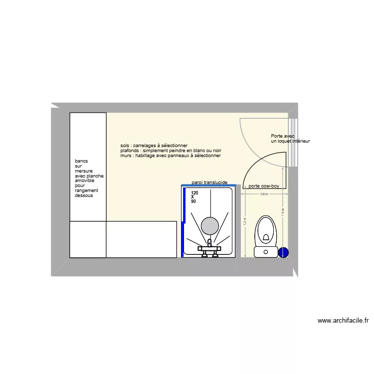 KBN. Plan de 1  et 9 m²
