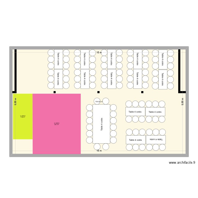 Salle 4. Plan de 1 pièce et 155 m2