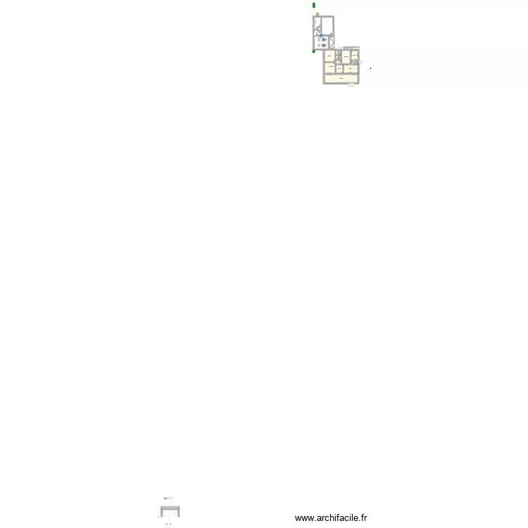 vue de face nord. Plan de 11  et 169 m²