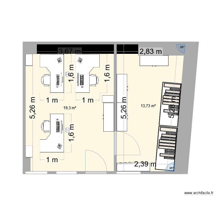 NIEMEYER ESIC 2. Plan de 2 pièces et 33 m2