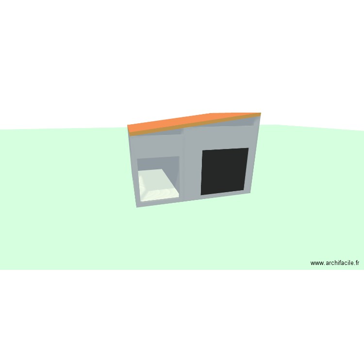 abri. Plan de 2 pièces et 27 m2