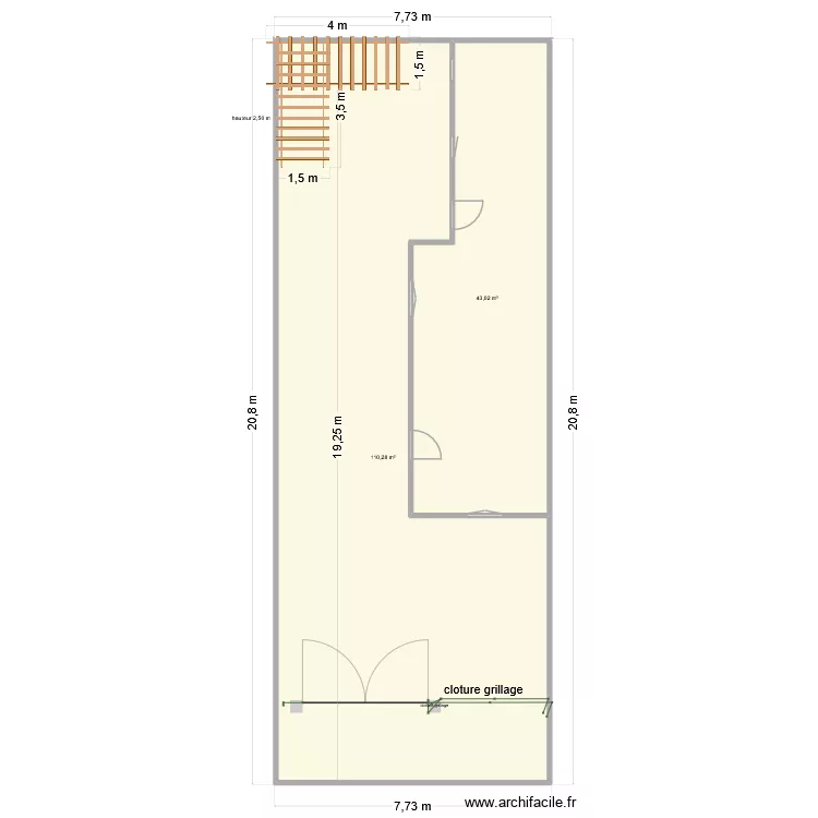 pergola def. Plan de 2  et 153 m²