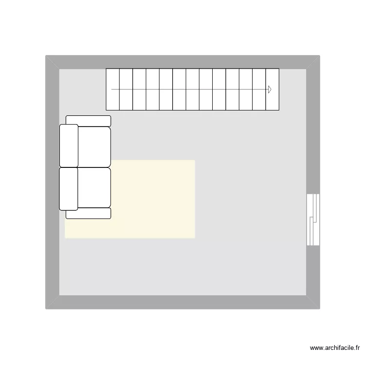 salon v2. Plan de 1  et 23 m²
