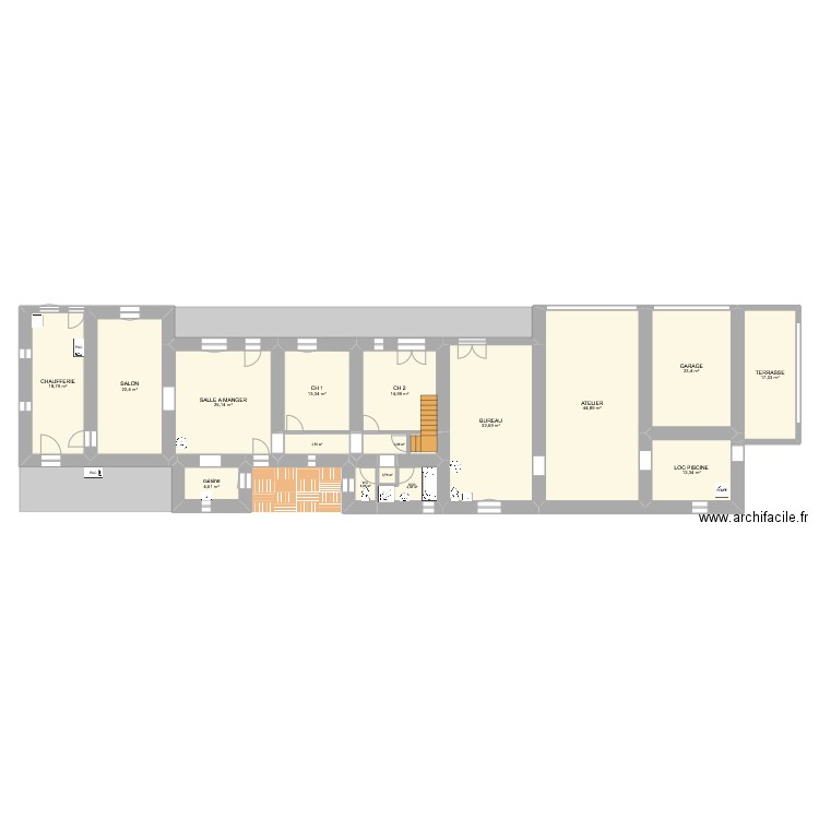 maison sulignat plan 2. Plan de 16 pièces et 244 m2