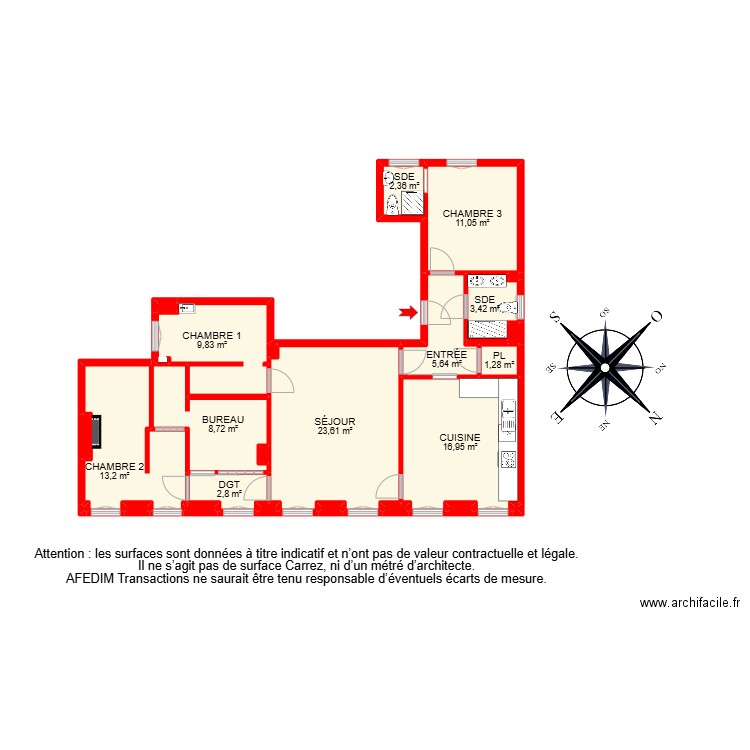 BI23830 -. Plan de 27 pièces et 102 m2