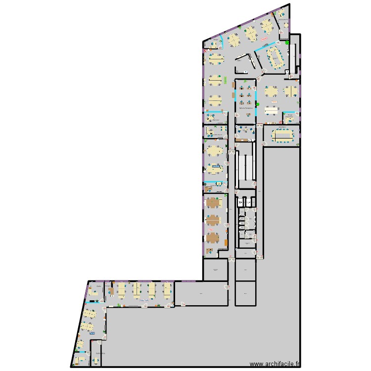 Plan PFS entier. Plan de 44 pièces et 2652 m2