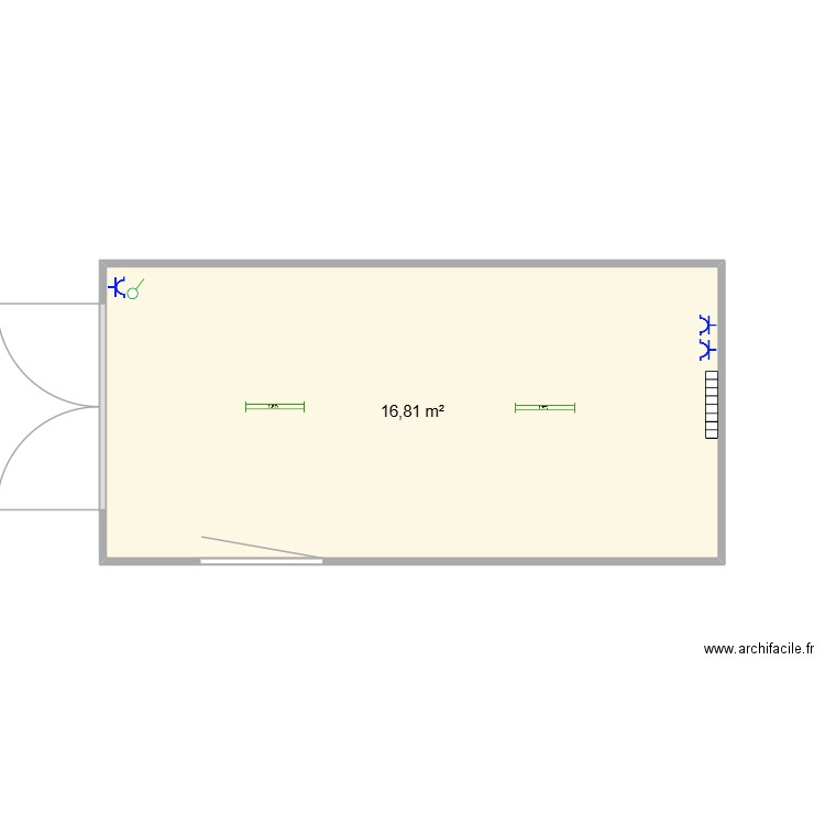 Cainaio liège airport. Plan de 1 pièce et 17 m2