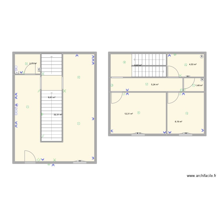 BATI RENOV. Plan de 9 pièces et 83 m2