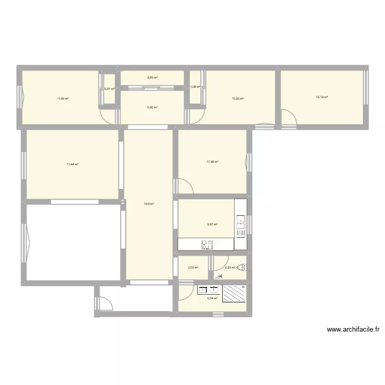 plan najat. Plan de 14  et 114 m²