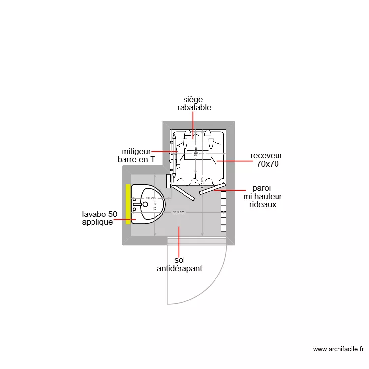 DIABY. Plan de 1 pièce et 1 m²
