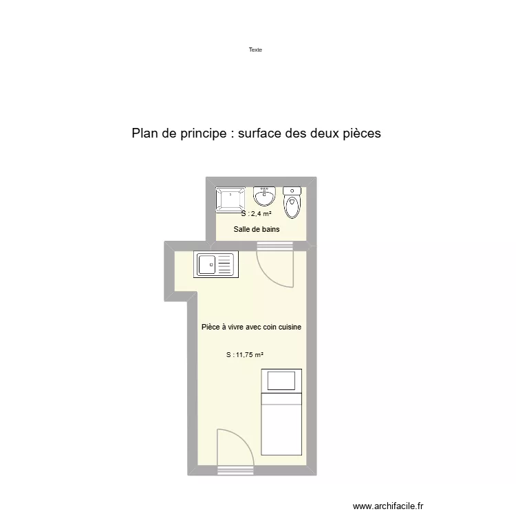 Plan de principe2. Plan de 2 et 14 m² Plan de principe2. Plan de 2 et 14 m²