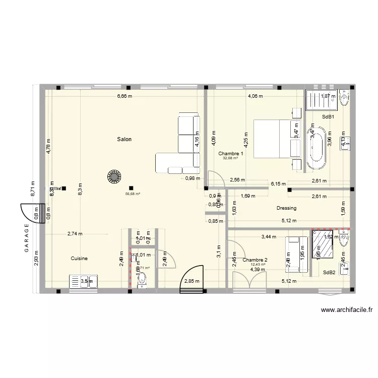 GAMBAIS_11ter. Plan de 4 pièces et 104 m²