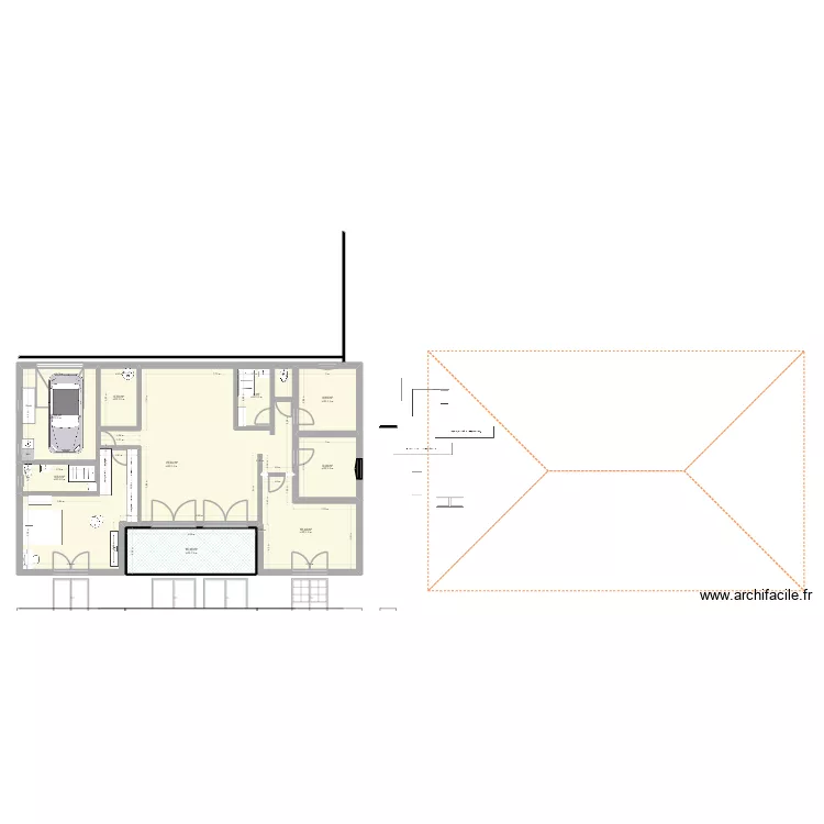 maison 2. Plan de 9  et 169 m²