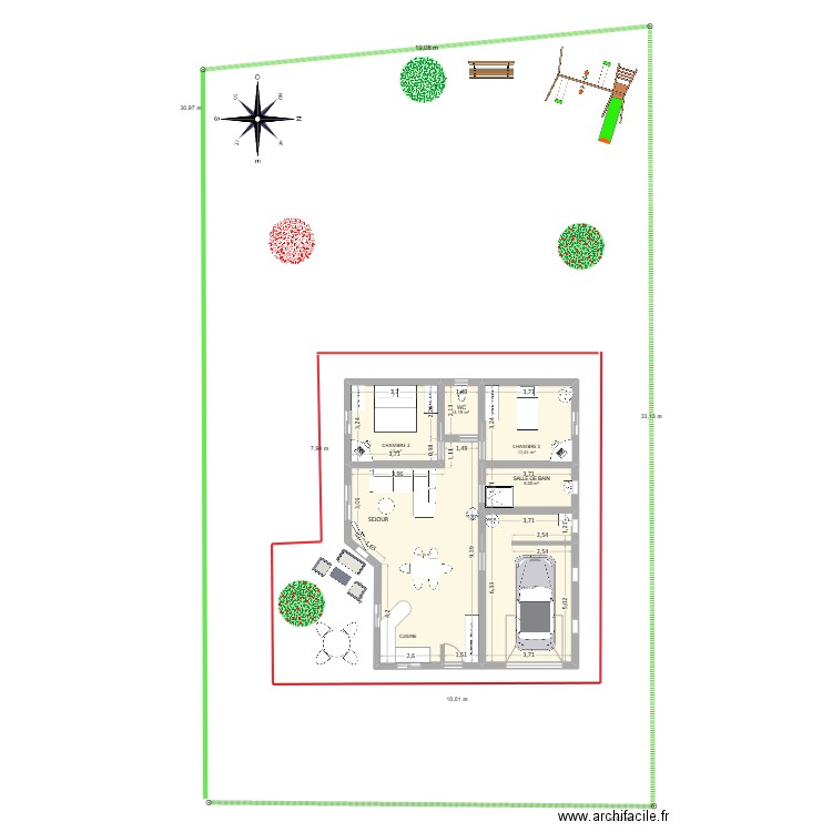 plan 11 ter. Plan de 6 pièces et 98 m2