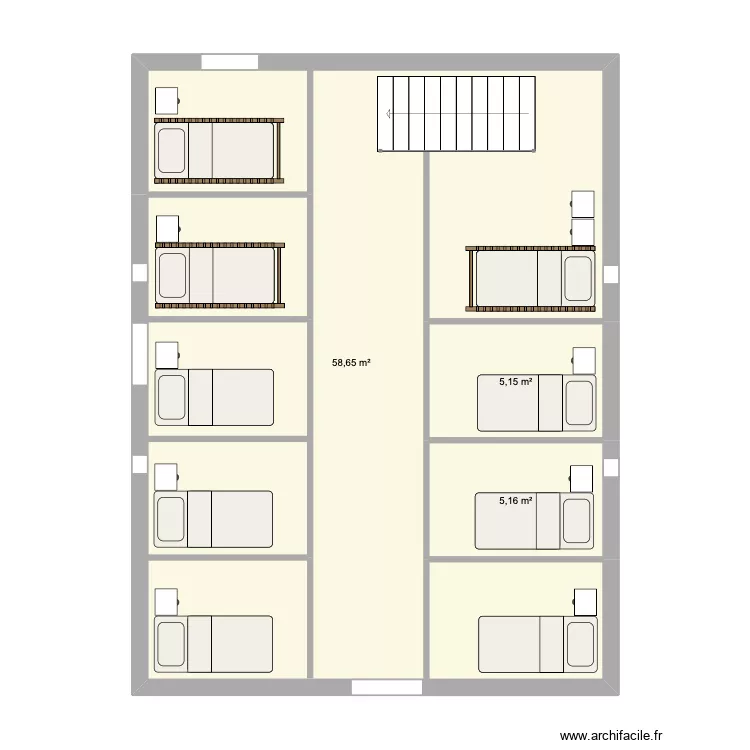 Dortoir OK. Plan de 3 Pièces et 69 m² Dortoir OK. Plan de 3 Pièces et 69 m²