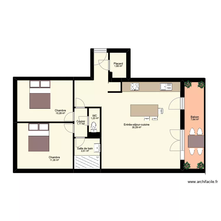 POLFLIET. Plan de 10  et 73 m²