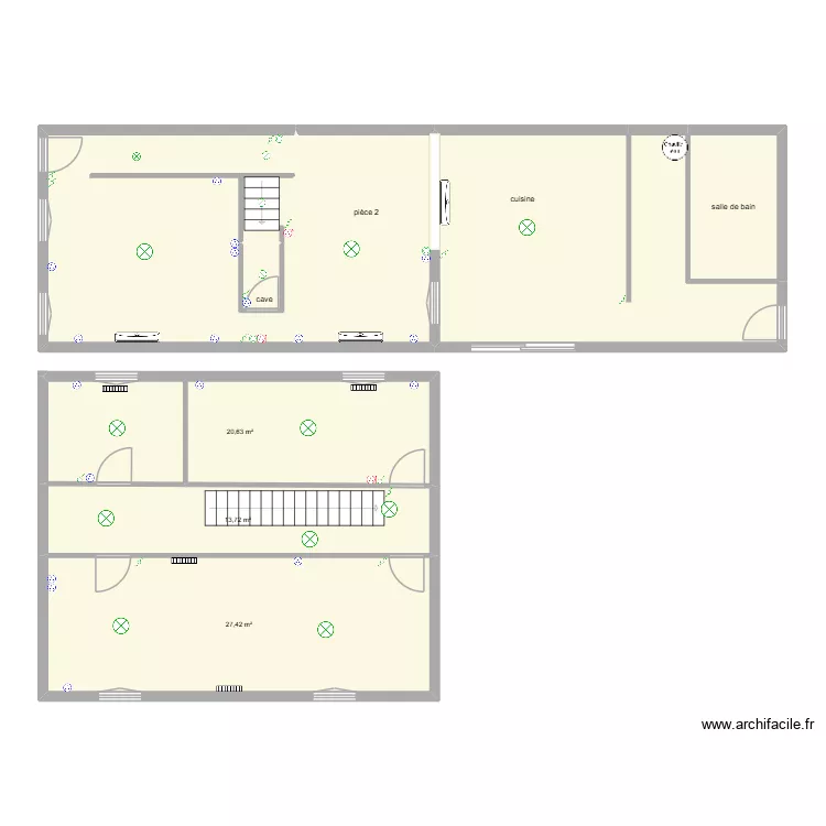 michel. Plan de 7  et 140 m²