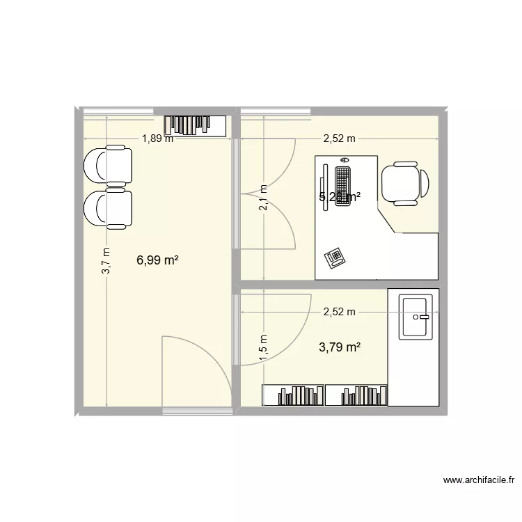LOCAL MAISON DE SANTE 3. Plan de 3  et 16 m²