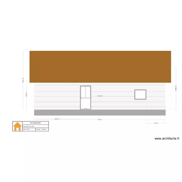 fa&ccedil;ade OUEST V6.5. Plan de 