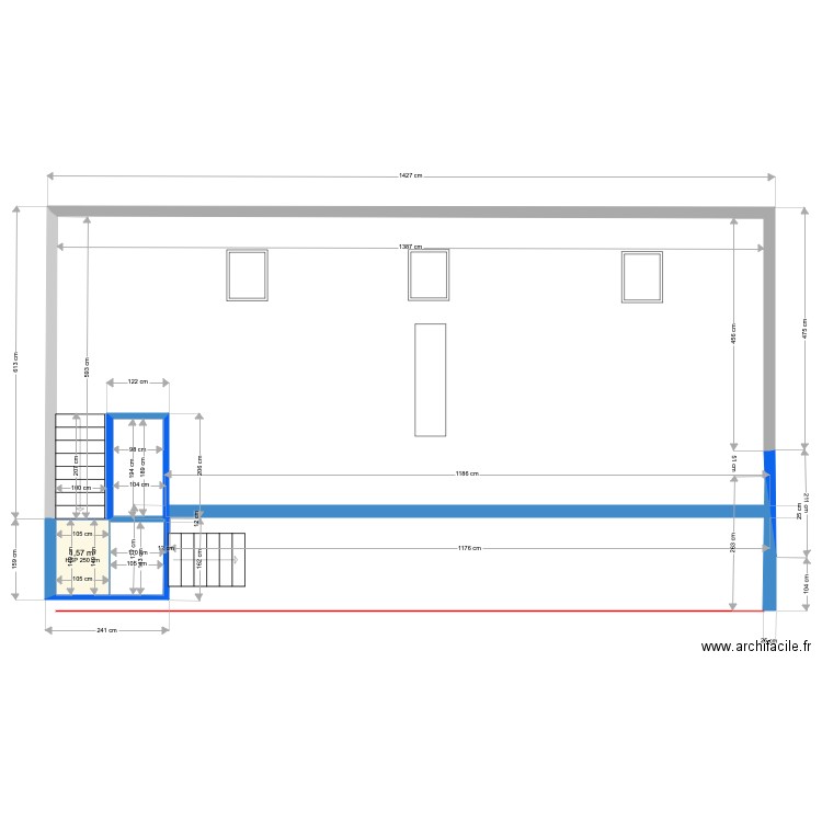 appartement Grâce-Hollogne MEZZANINE . Plan de 1 pièce et 2 m2