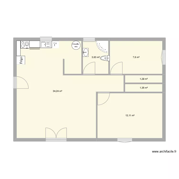 mehdi. Plan de 6  et 62 m²