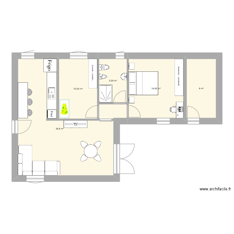 Pianta per Michele versione 2. Plan de 5 pièces et 76 m2
