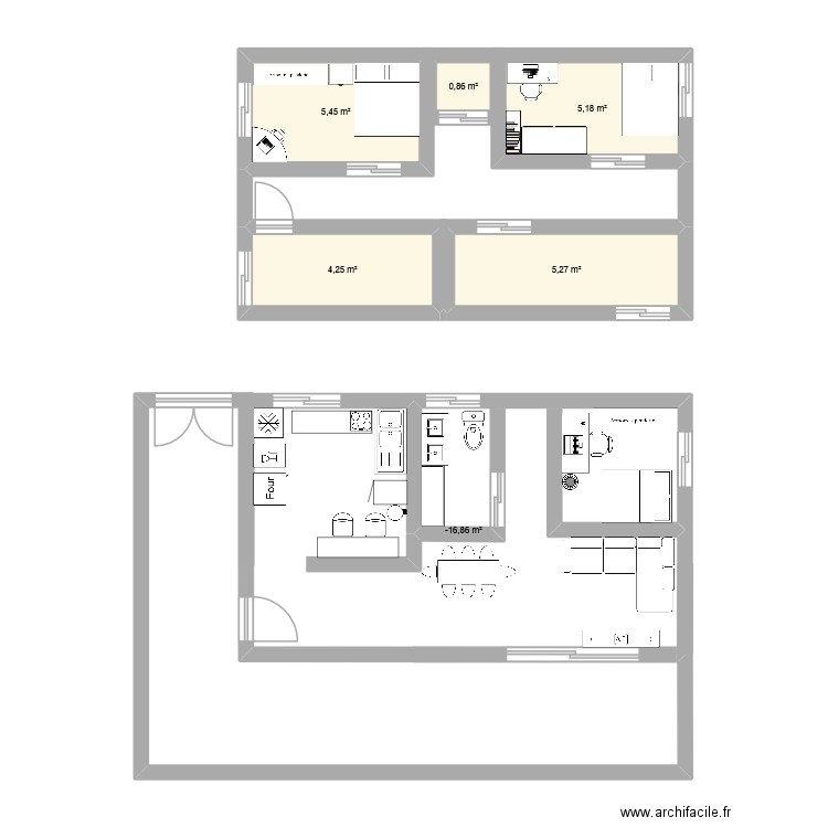 maison mamie fhg. Plan de 5 pièces et 21 m2