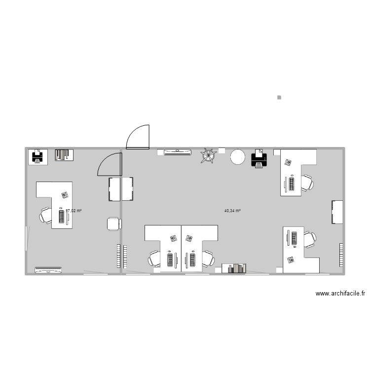 bureau. Plan de 0 pièce et 0 m2