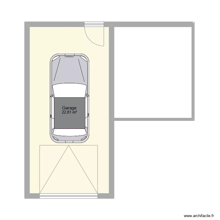 GARAGE. Plan de 1  et 23 m²