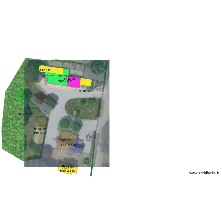 vue globale. Plan de 4 pièces et 549 m2