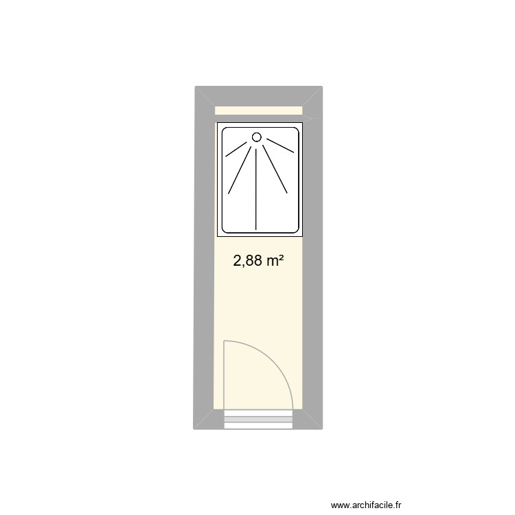 Douche mixte. Plan de 0 pièce et 0 m2