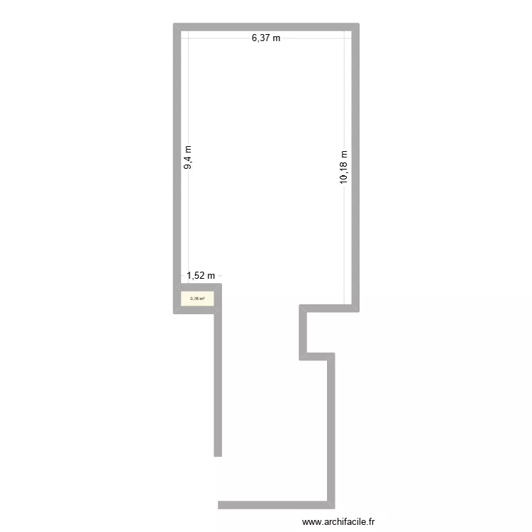LOCAL KALYRIS. Plan de 1  et 1 m²