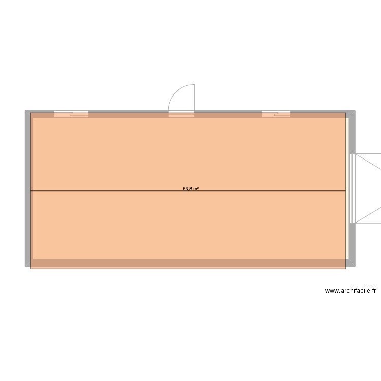 garaje . Plan de 1 pièce et 54 m2