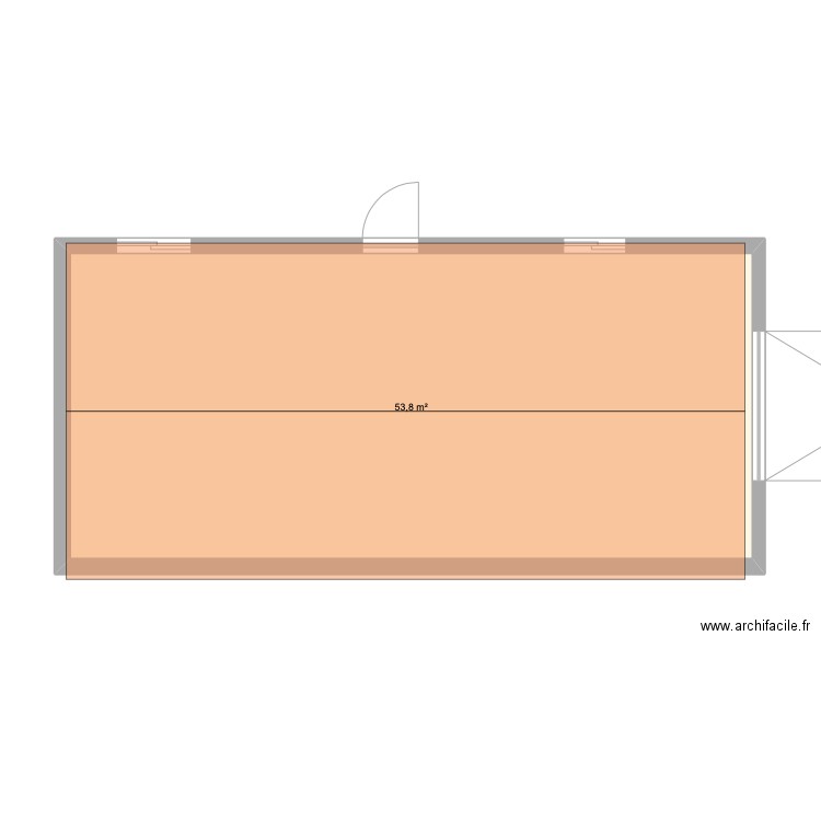 garaje . Plan de 1 pièce et 54 m2