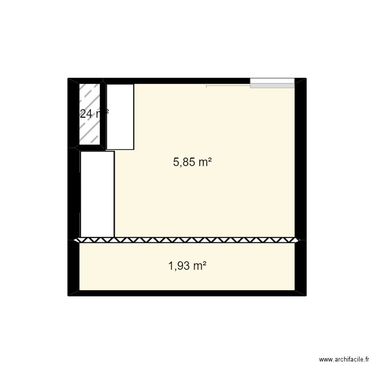 bureau nadou. Plan de 3 pièces et 8 m2