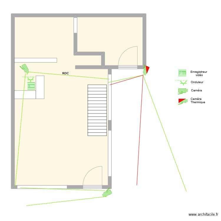 ROANNE BIKE RDC vidéo. Plan de 2 pièces et 105 m2