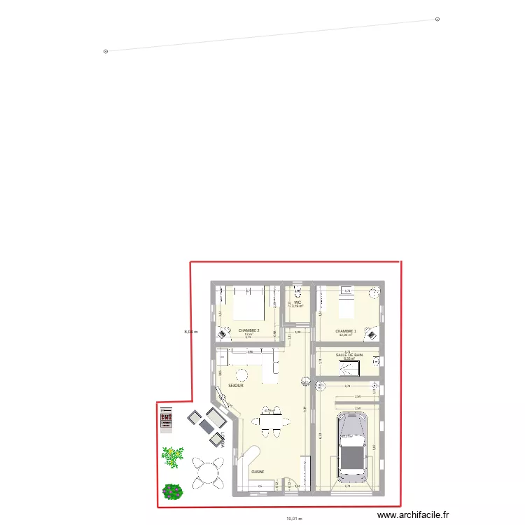 plan finalis&eacute; sans am&eacute;nagements. Plan de 