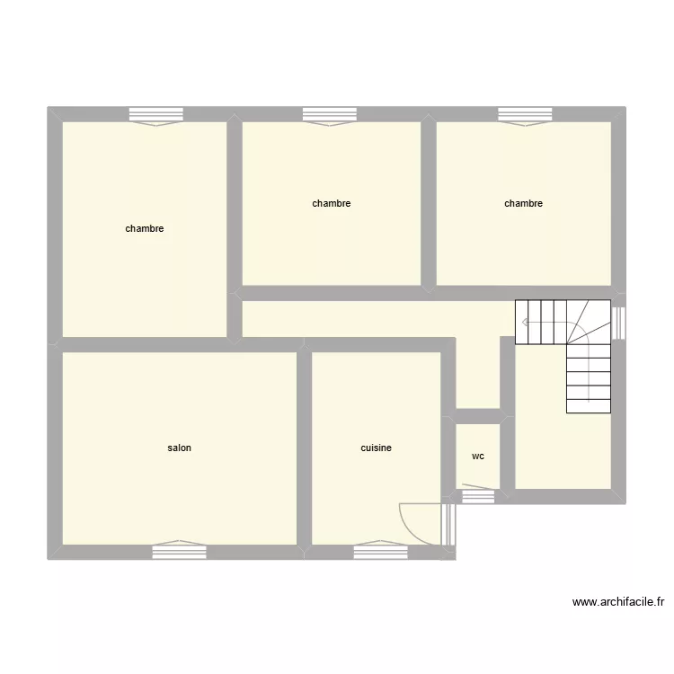 Boudinaud &eacute;tage &eacute;ta. Plan de 8  et 66 m²