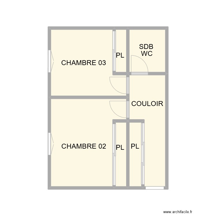 PLAN ETAGE SAINTE FELICITE. Plan de 7 pièces et 21 m2