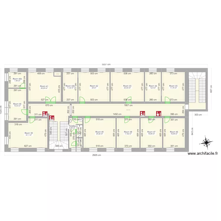 1st floor west. Plan de 