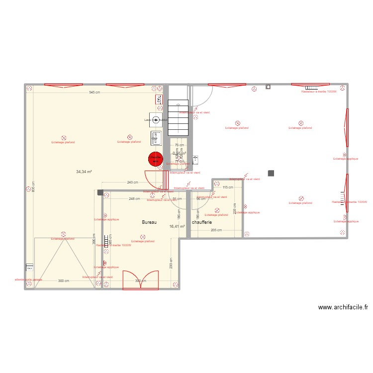 garage elec carine. Plan de 3 pièces et 52 m2